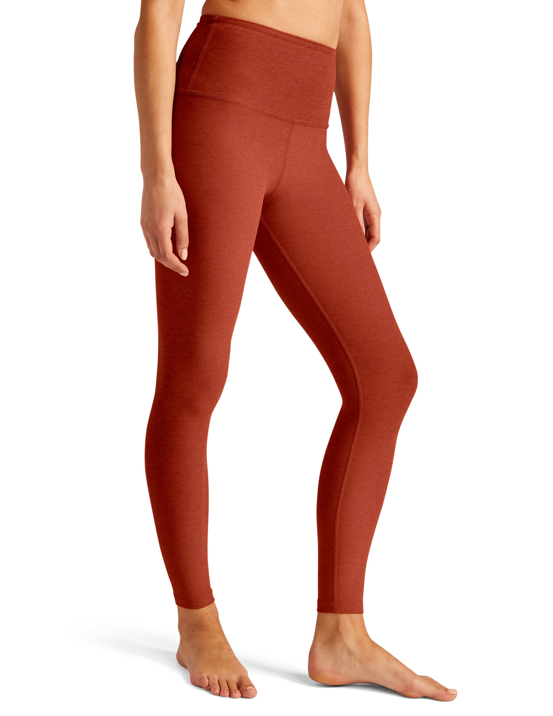 Spacedye Caught in the Midi High Waisted Legging- Red Sand Heather